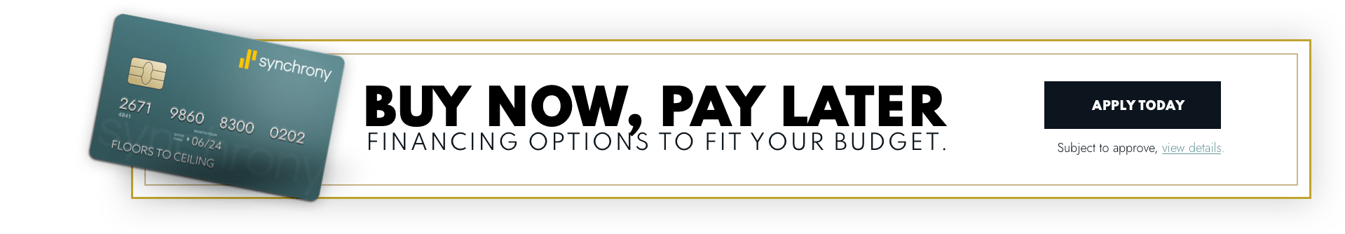 Buy now pay later | About Floors N' More